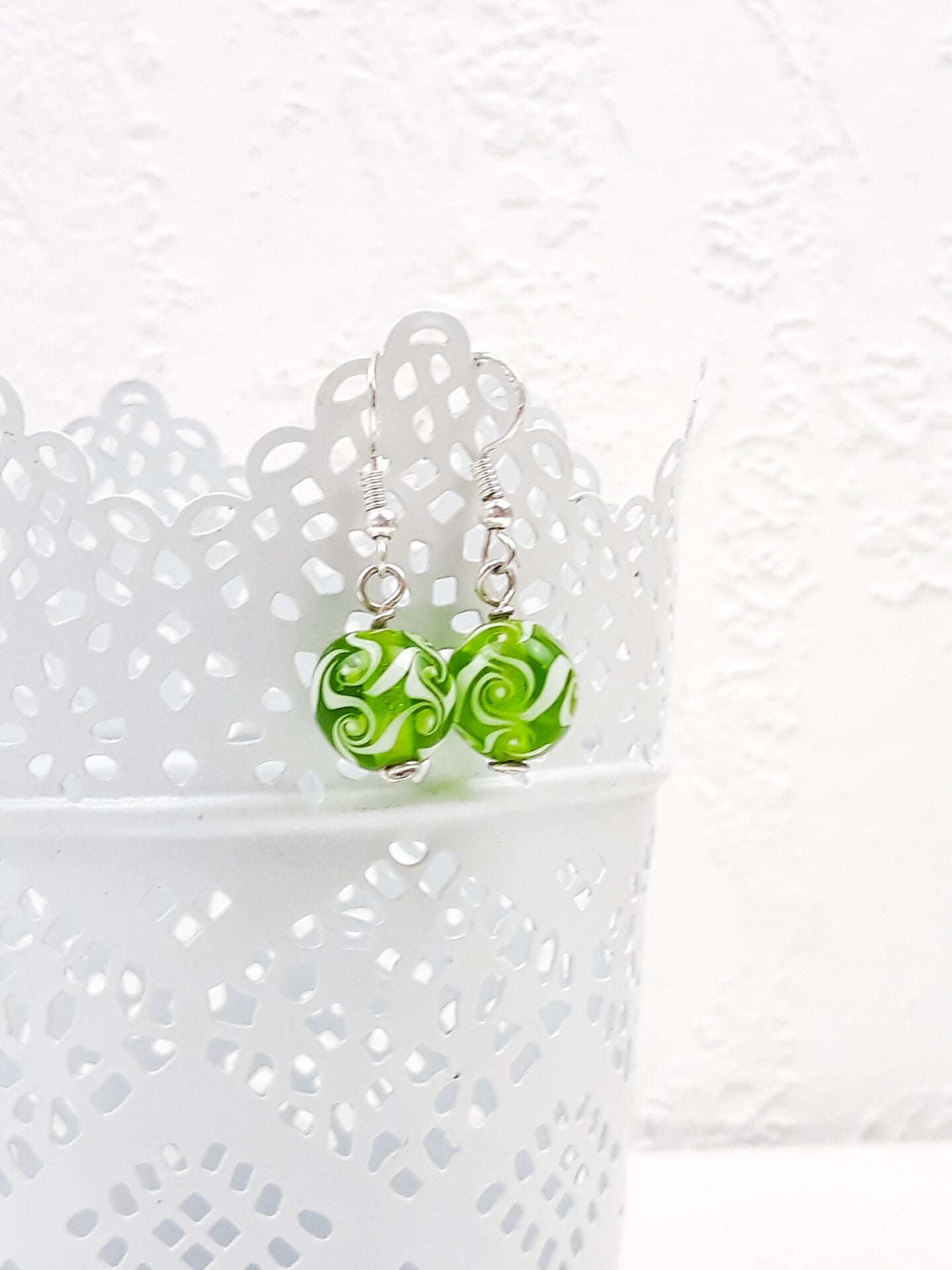 Wirbel Ohrringe grün